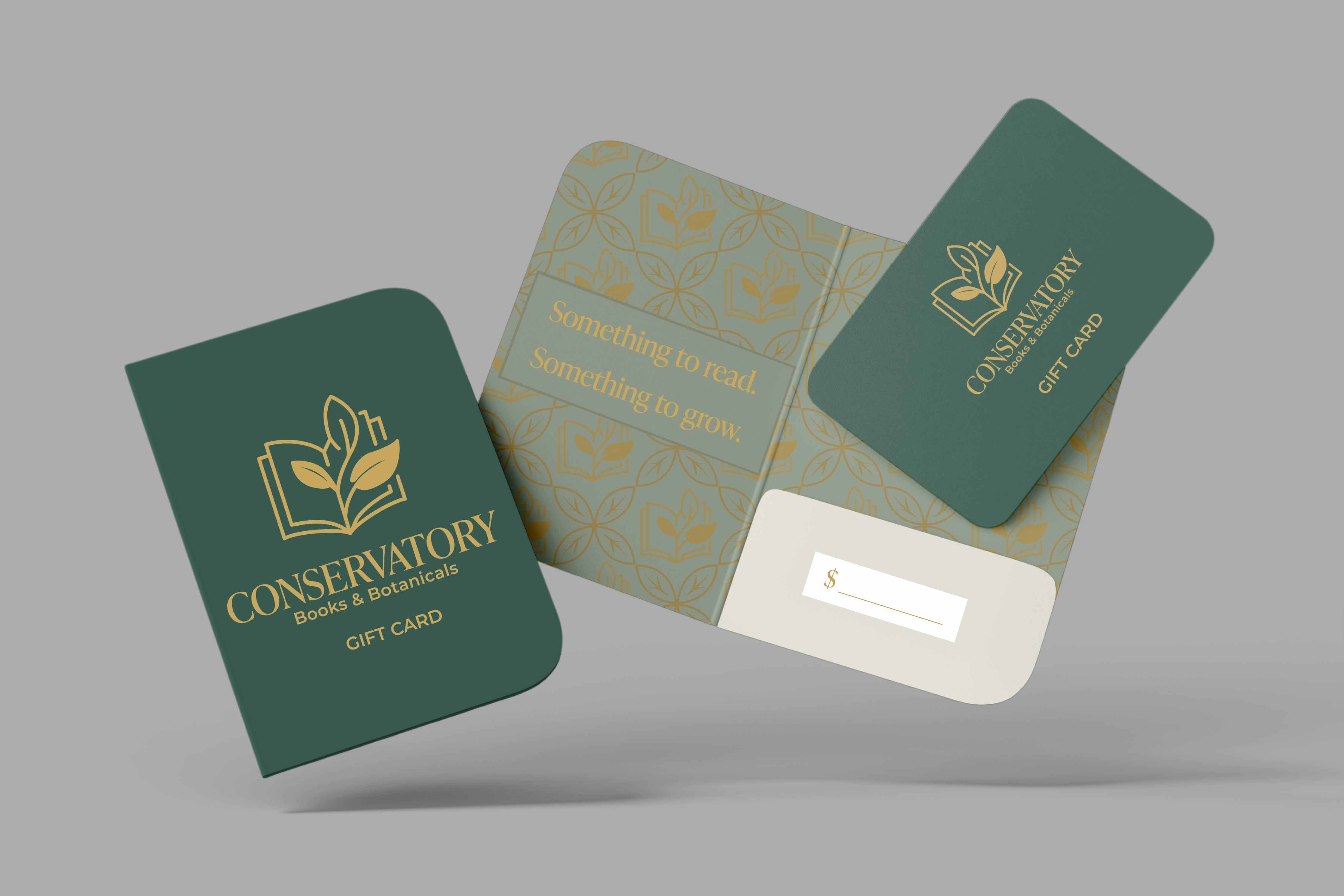 Conservatory gift card with sleeve mockup
