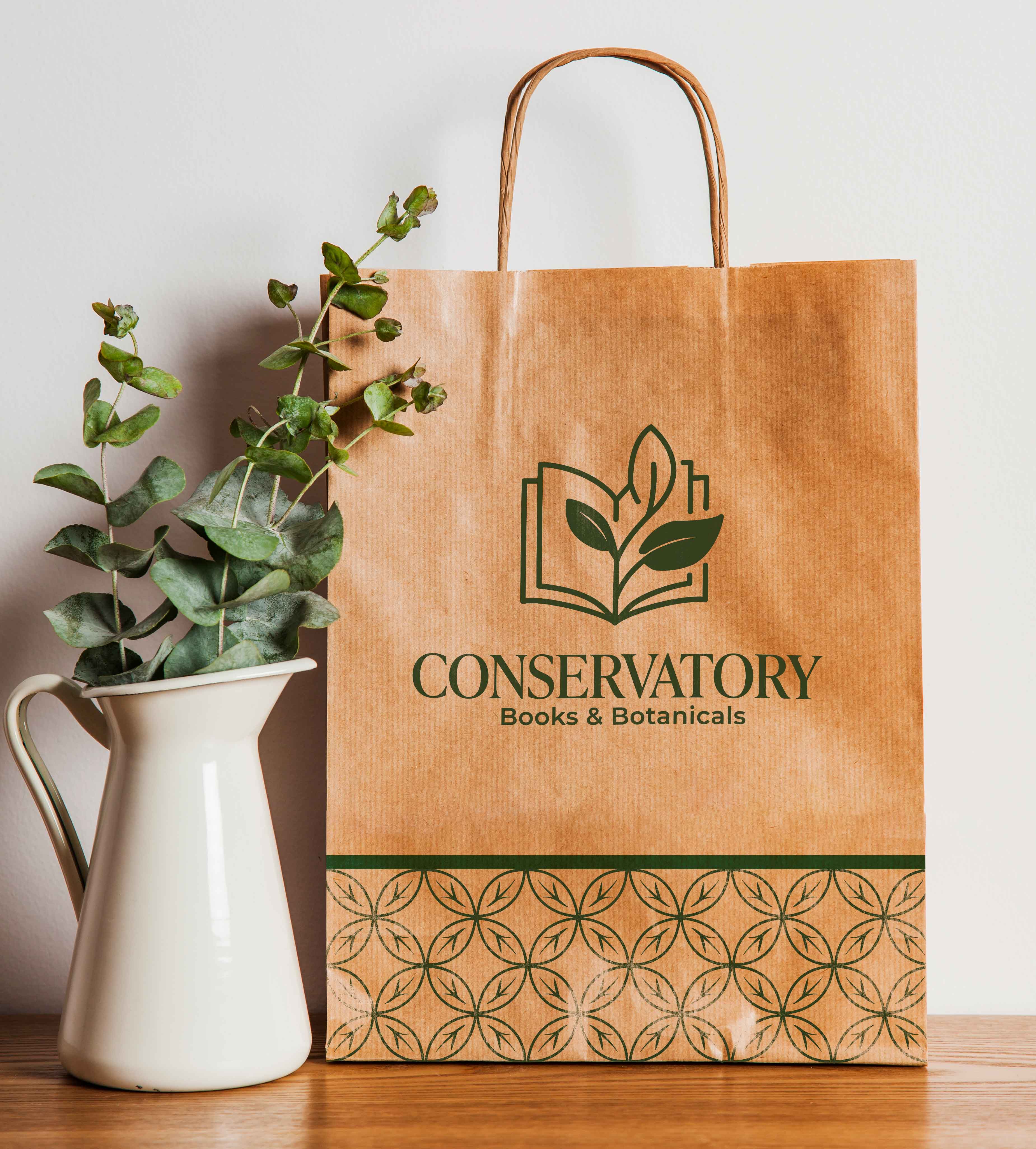 Conservatory paper bag mockup