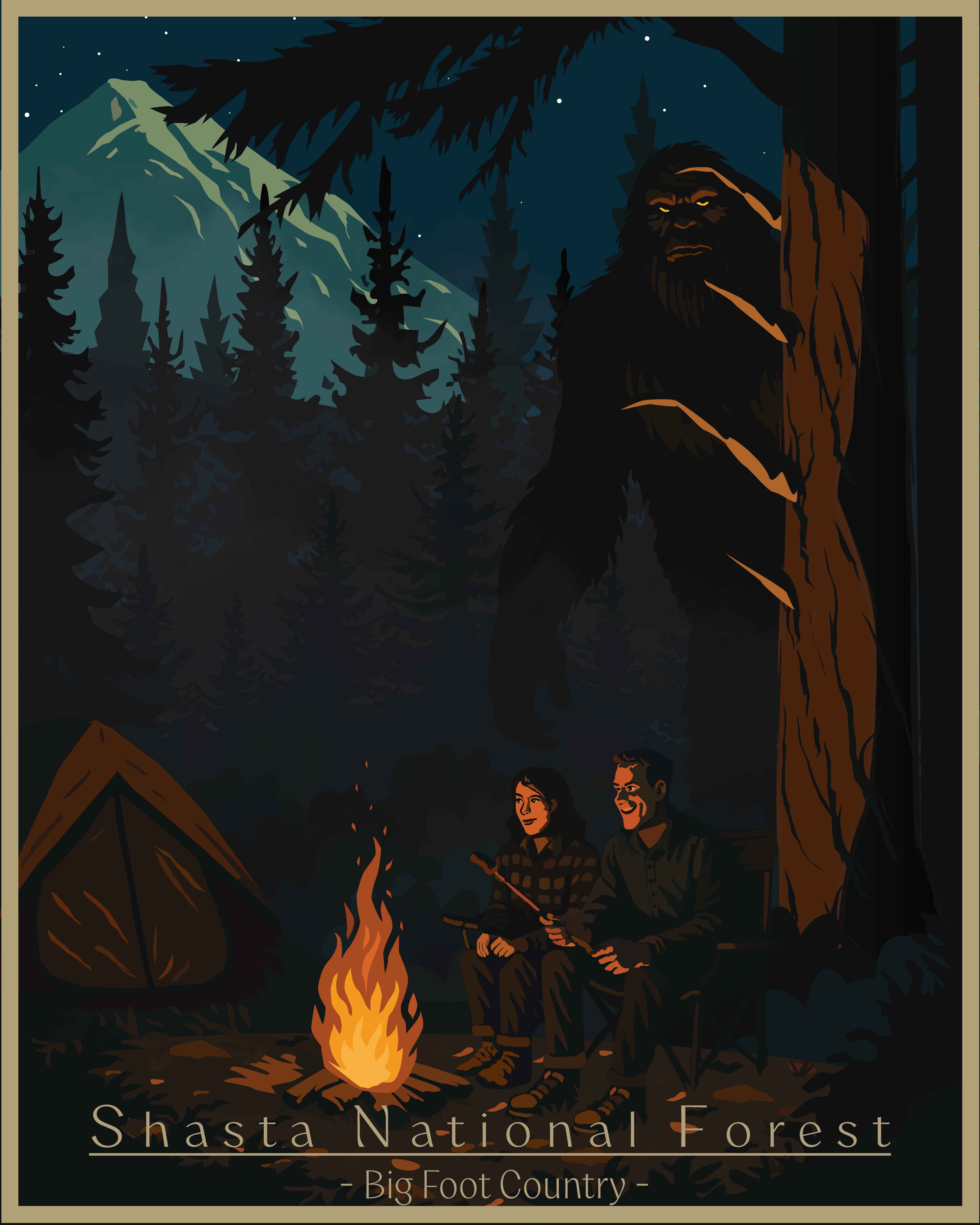 Mount Shasta Sasquatch poster